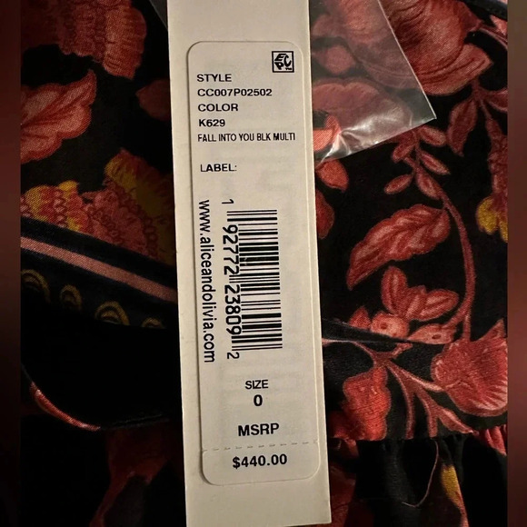 Alice + Olivia fall into you black multi mini dress size 0 - Picture 15 of 16